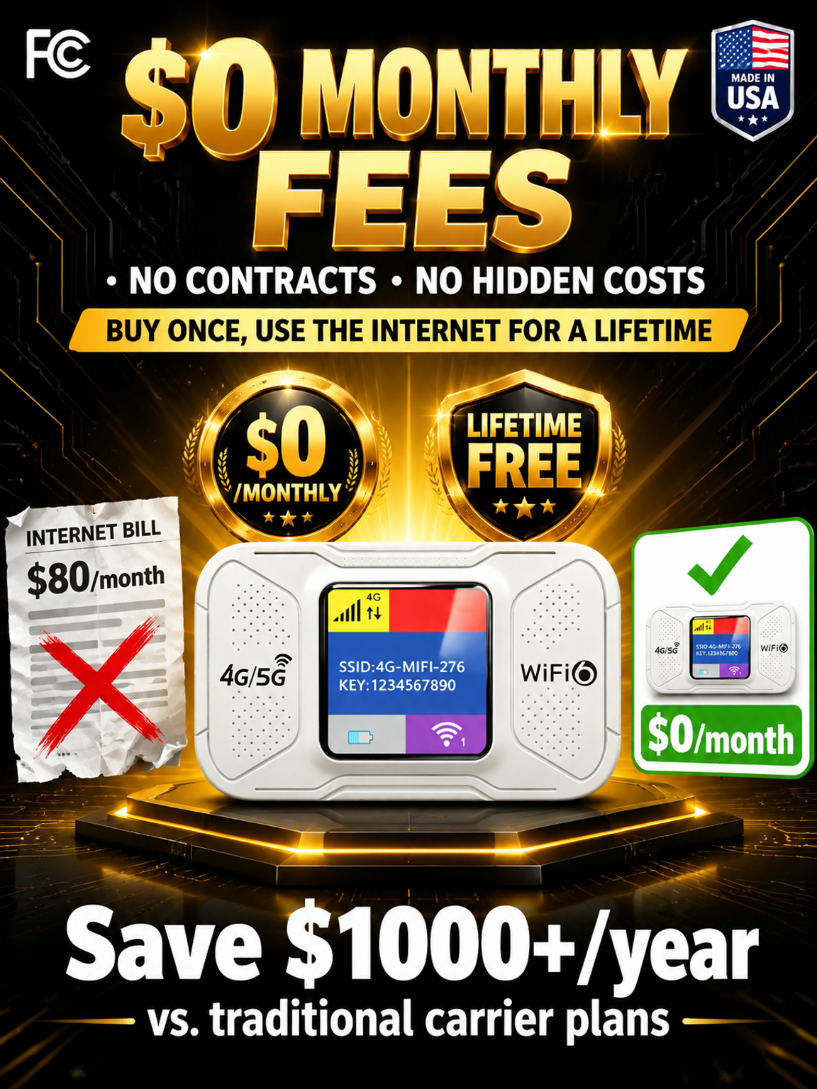 🌍 Portable Wi-Fi | Free Global Internet for Life