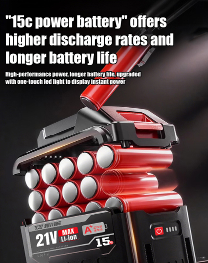 Dual-turbocharged lithium battery blower, with 3 adjustable wind speeds for convenient portability!