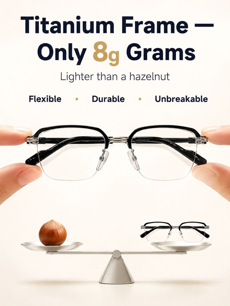 Ultra-Lightweight Photochromic Progressive Multifocal Reading Glasses