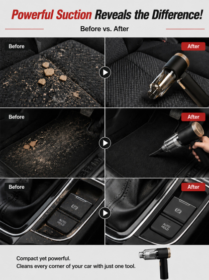 Multifunctional high-power car vacuum cleaner and air inflator