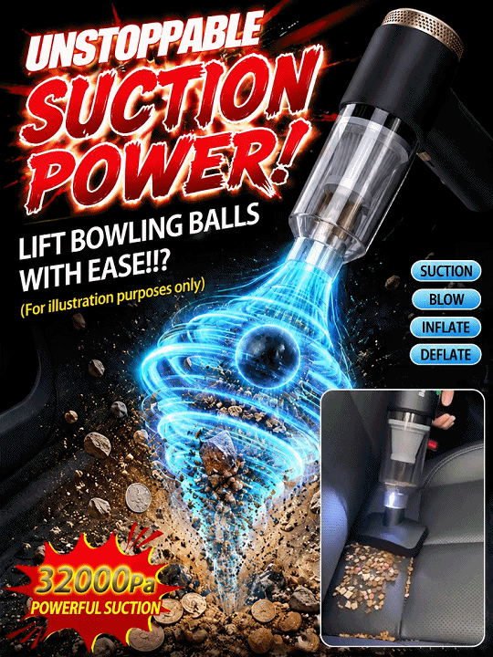 Multifunctional high-power car vacuum cleaner and air inflator