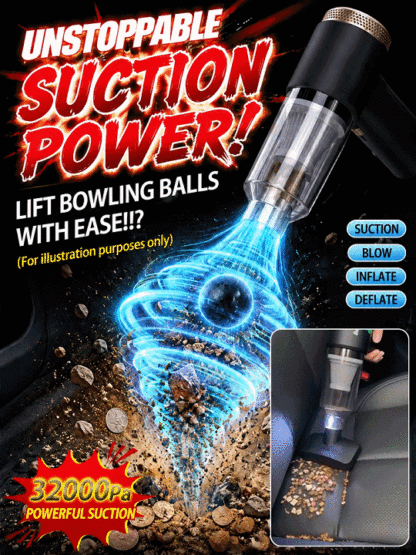 Multifunctional high-power car vacuum cleaner and air inflator