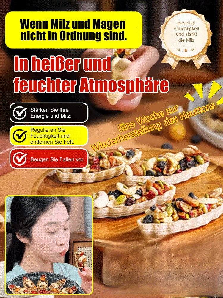 Astragalus & Codonopsis Haut- und Energie-Booster – Nahrungsergänzung mit Achta-Nüssen und Nuss-Boot-Tarte