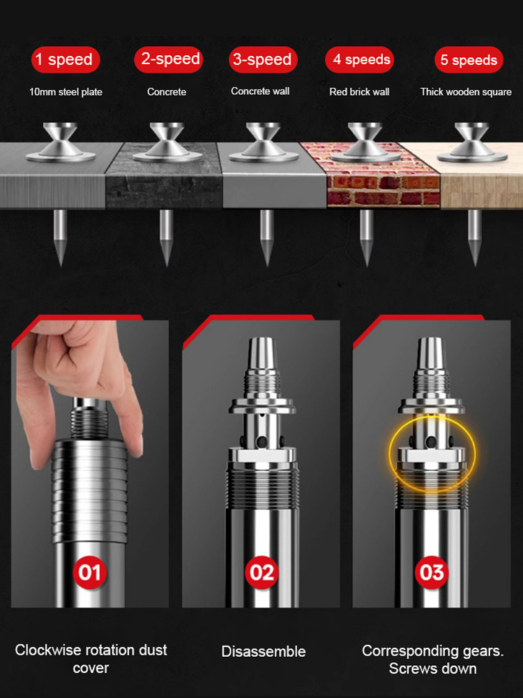 ⚡️【1-Second Instant Fire】⚡️ Mini Nail Gun | Punches Through 6mm Steel Plate💪 | 5-Stage Noise Reduction🔇 | 10-Year Lifespan