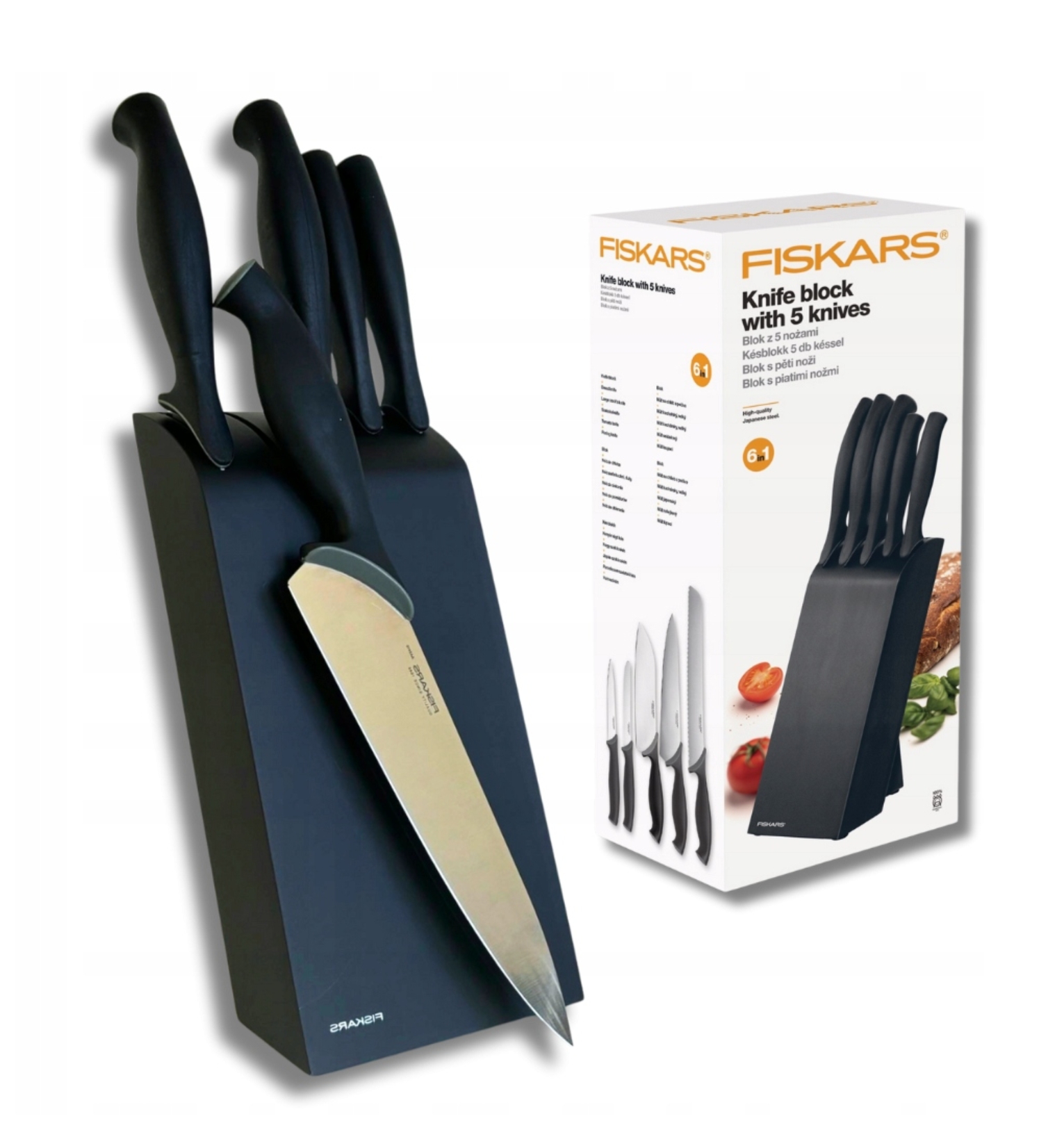 Konyhai kések FISKARS blokkban - SÉF konyhakés - Szett