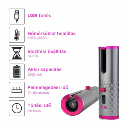 Akku hajhenger automatikus hajformázó