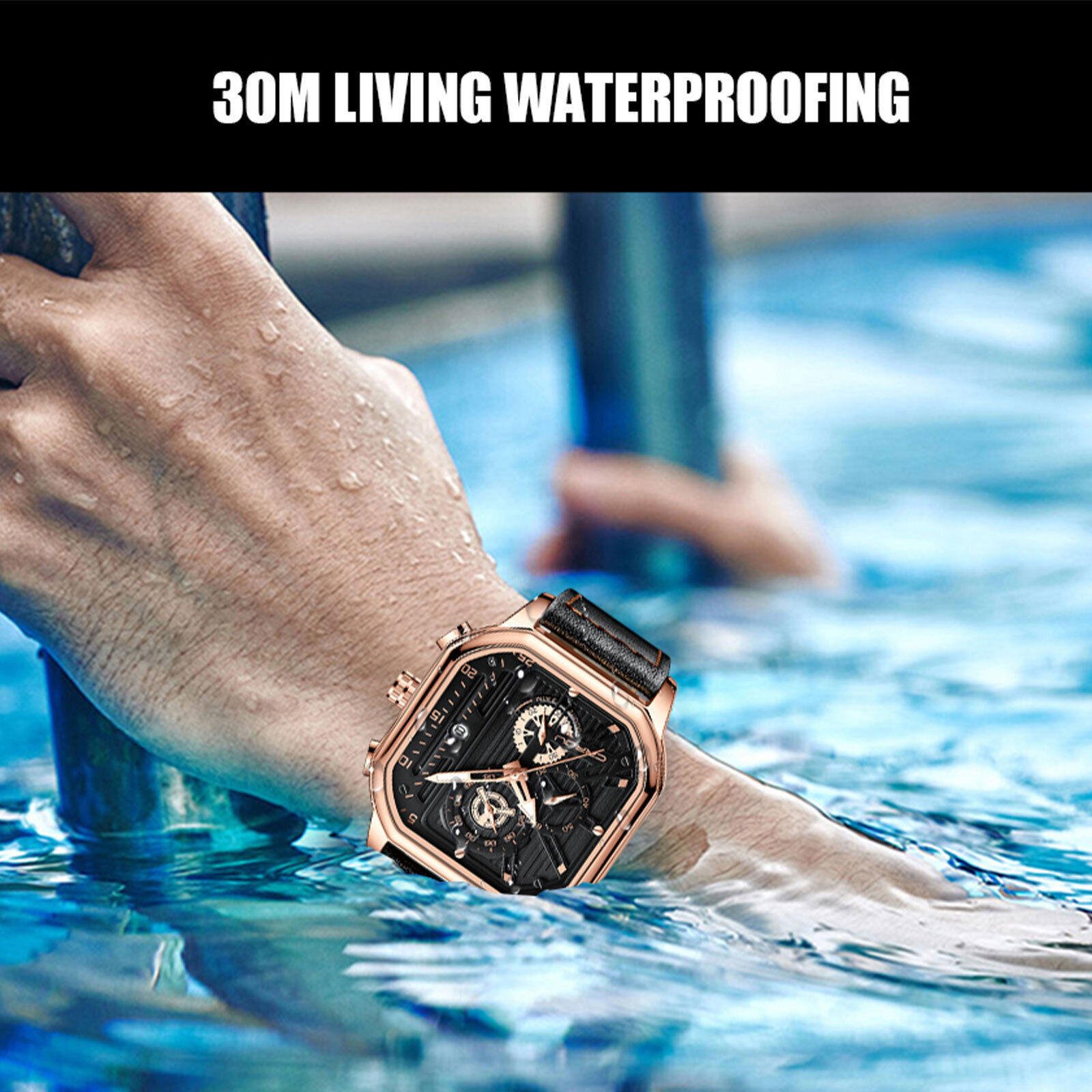 ⌚Relógio de quartzo à prova de água para homem