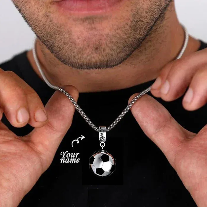 Nyaklánc személyre szabott futball névvel