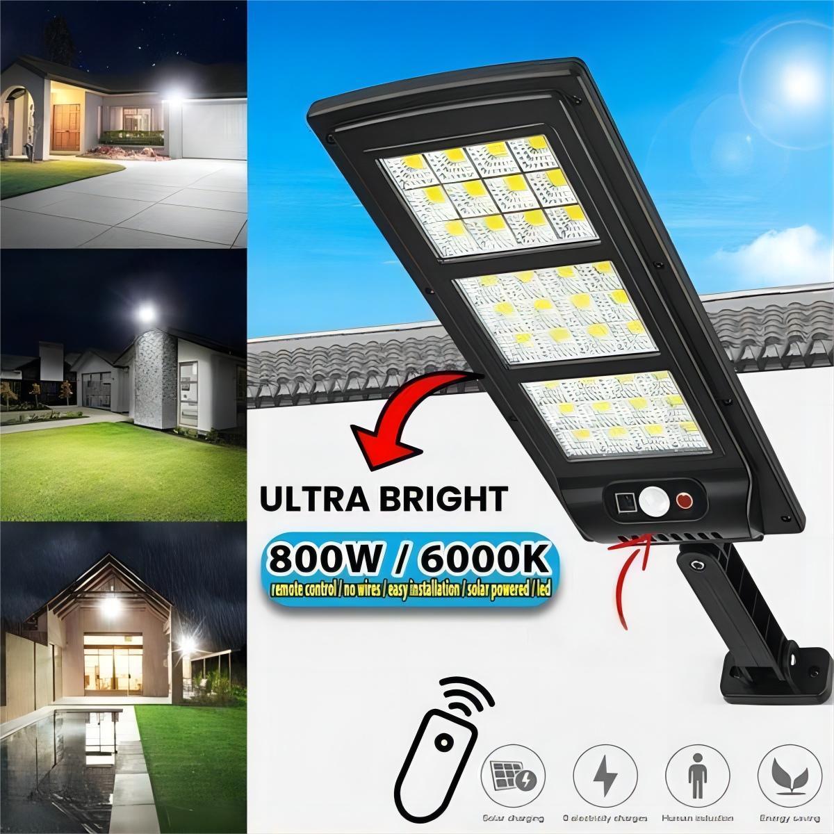 🌟800W Solar utcai lámpák kültéri vízálló ,6000K & INGYENES SZÁLLÍTÁS 