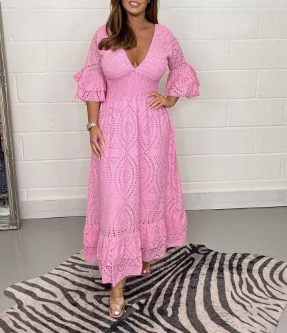 Loxi™ Embroidered Midi Dress