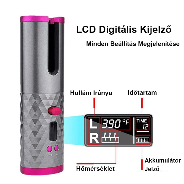 Akku hajhenger automatikus hajformázó