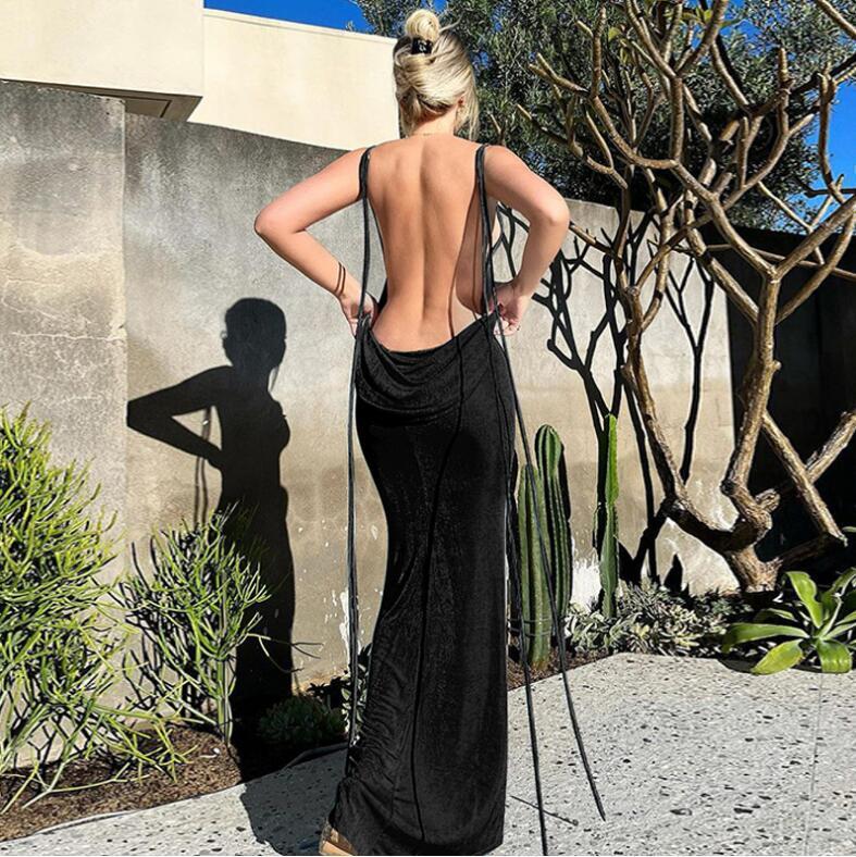 🔥 Serenity Backless Maxi Dress