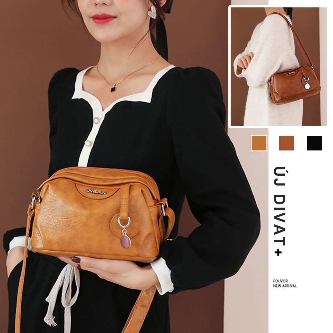 Női elegáns szögletes bőr táska