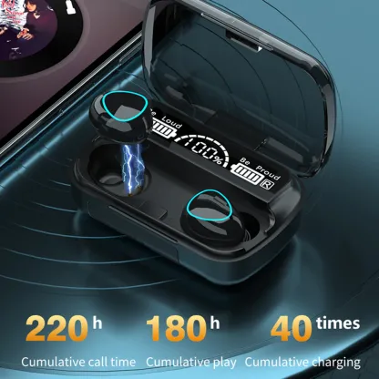 TWS Bluetooth 5.1 fülhallgató 3500mAh vízálló töltő doboz