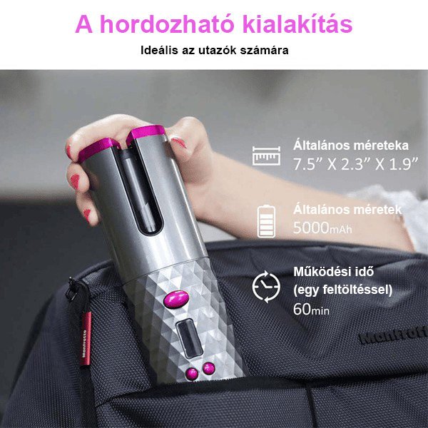 Akku hajhenger automatikus hajformázó
