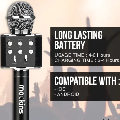 Φορητό μικρόφωνο Karaoke - Μικρόφωνο με ενσωματωμένο ηχείο Bluetooth - Συμβατό με συσκευές IOS και Android