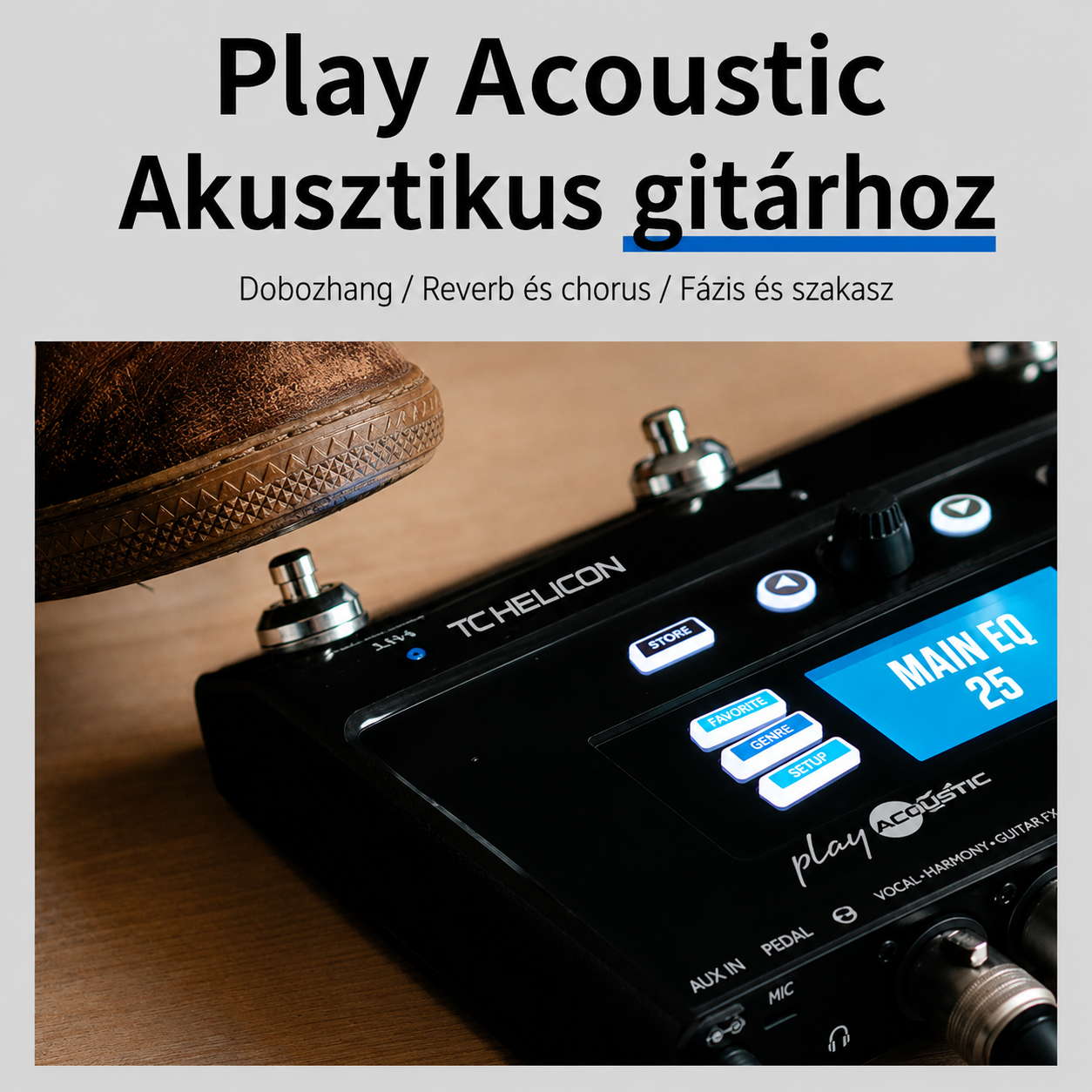 [Copy]TC Helicon kétcsatornás pedálos gitáreffekt erősítő, hordozható, újratölthető Bluetooth hangszóró