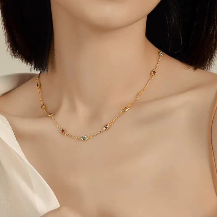 🎁 50% sleva na všechny produkty !💃Náhrdelník Elizabethe | Pozlaceno 18k zlatem🌟