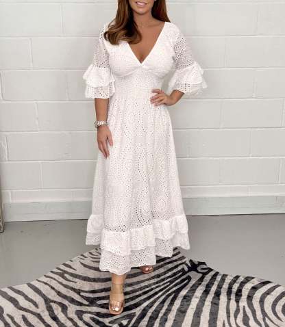 Loxi™ Embroidered Midi Dress