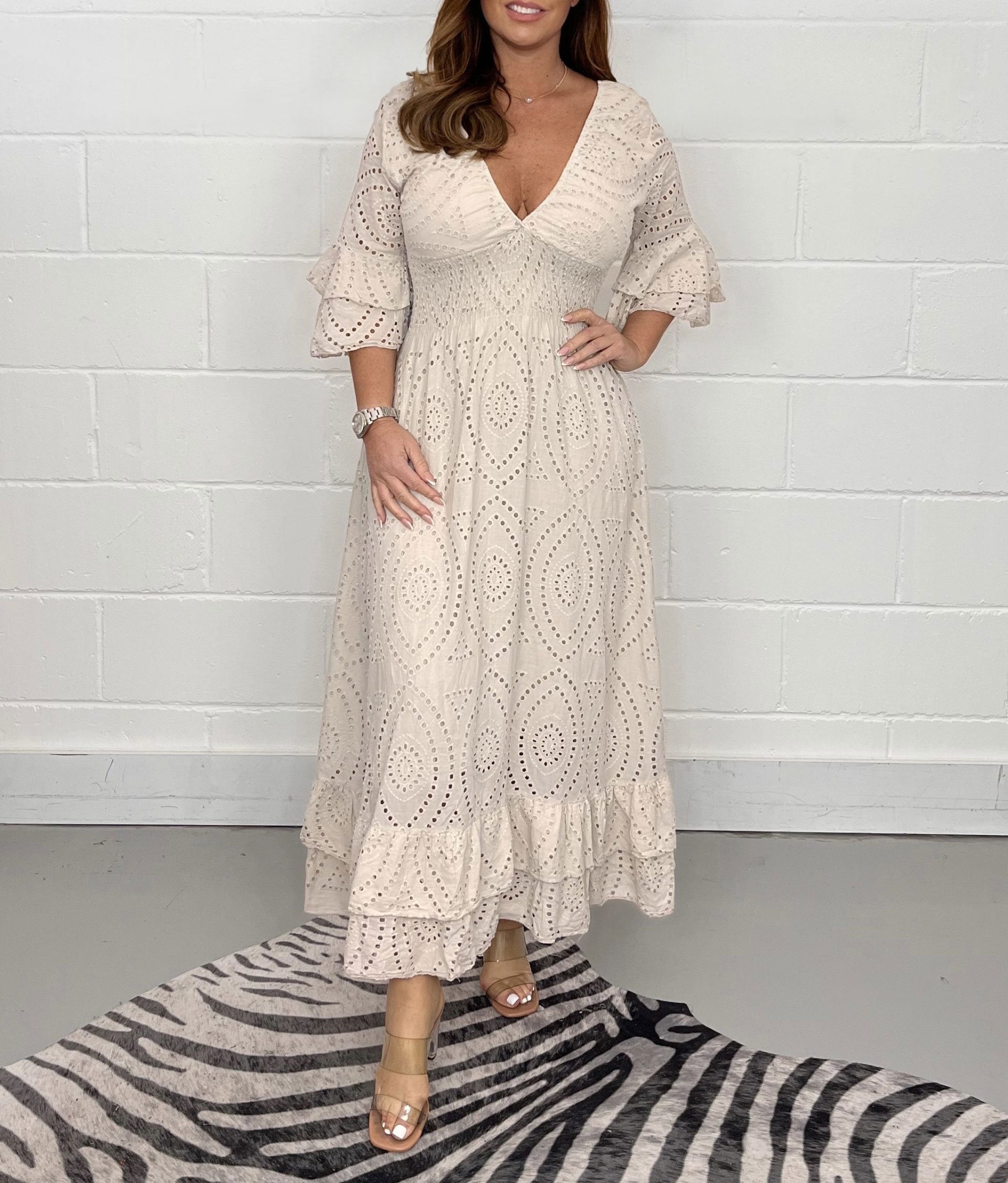 Loxi™ Embroidered Midi Dress