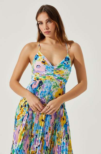 Club Chic Casual Pleated Print Dress