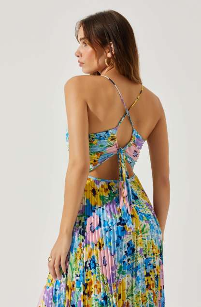 Club Chic Casual Pleated Print Dress