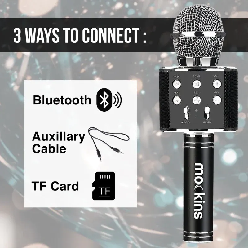 Φορητό μικρόφωνο Karaoke - Μικρόφωνο με ενσωματωμένο ηχείο Bluetooth - Συμβατό με συσκευές IOS και Android