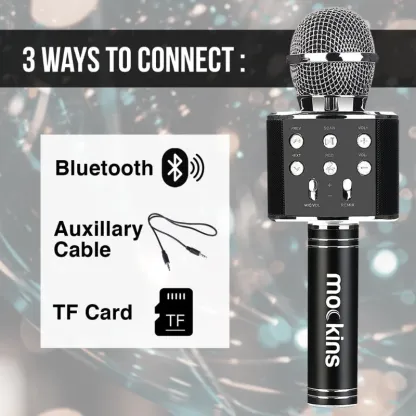 Φορητό μικρόφωνο Karaoke - Μικρόφωνο με ενσωματωμένο ηχείο Bluetooth - Συμβατό με συσκευές IOS και Android