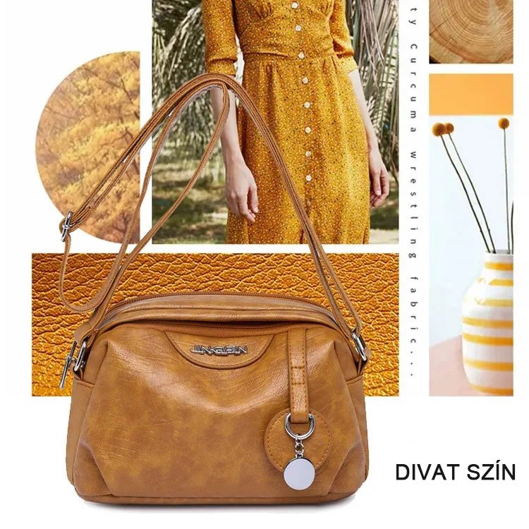 Női elegáns szögletes bőr táska