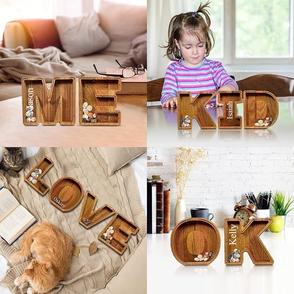 🔥Letter Piggy Bank-Wood Gift For Kids