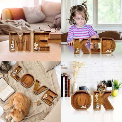 🔥Letter Piggy Bank-Wood Gift For Kids