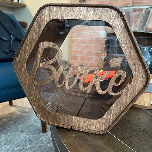 Személyre szabott esküvői hatszögletű kártya doboz