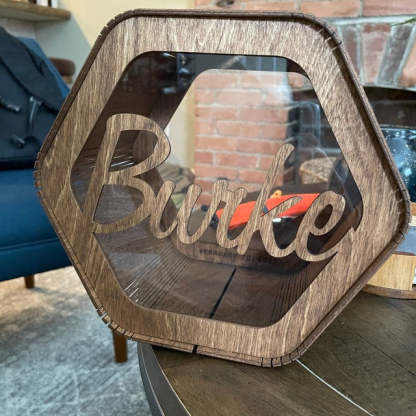 Személyre szabott esküvői hatszögletű kártya doboz