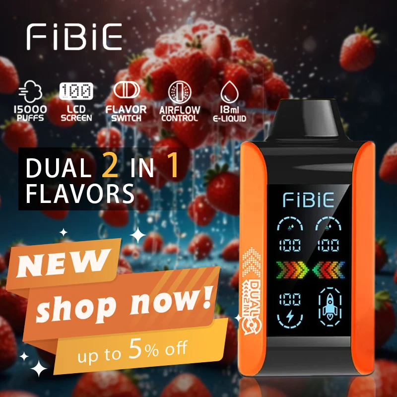 FIBIE 15000 Dwusmakowe Jednorazowe E-papierosy 💘 Dostępne od ręki w Polsce!