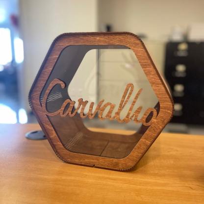 Személyre szabott esküvői hatszögletű kártya doboz