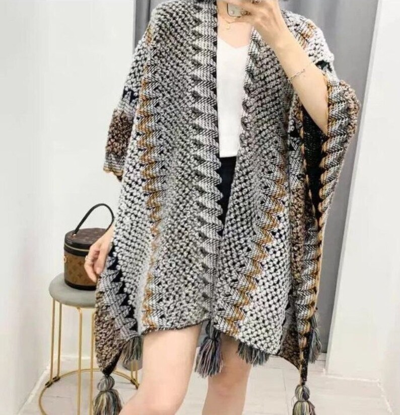 🔥 60% kedvezménnyel női kötött kardigán - horgolt ruana minta - Ruana kötés női