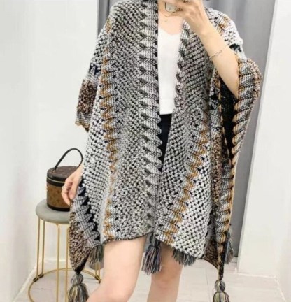 🔥 60% kedvezménnyel női kötött kardigán - horgolt ruana minta - Ruana kötés női