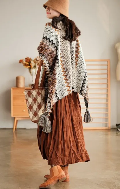🔥 60% kedvezménnyel női kötött kardigán - horgolt ruana minta - Ruana kötés női