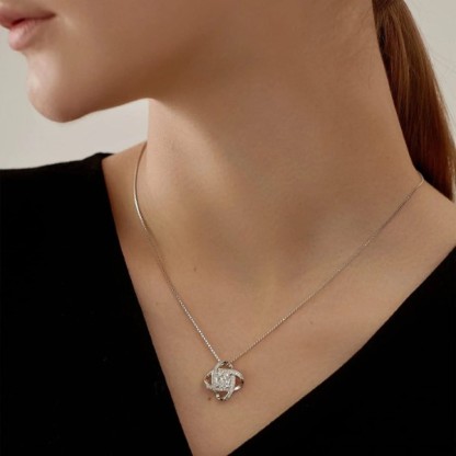  A lelki társamnak - 14K fehér aranyozású nyaklánc cirkónia kristályokkal LOVE