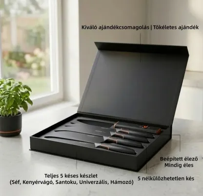 Limitált kiadás: FISKARS® 5 darabos késkészlet blokkal – FISKARS EDGE, éles konyhakés + élező