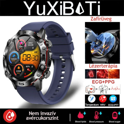 AI ORVOSI DIAGNOSZTIKÁS OKOSÓRA - 2024 ÚJ VÉRLIPIDEK, HÚGYSAV, VÉRGLUKOZ SZINT - EKG+PPG FITNESZKÖVETŐ