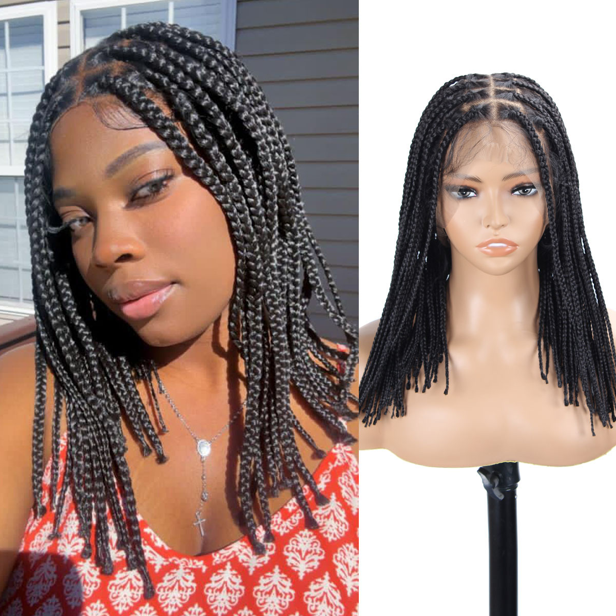 vecago Full Lace Braided Wigs for Black Women