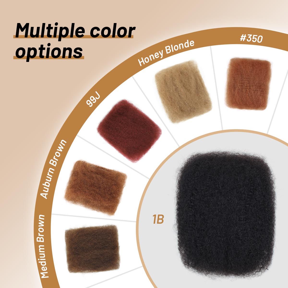 Vecago Afro Kinkys Bulk Human Hair, 4c Curly Hair for Permanent Sister Locs/ Mini Twists/Braids/Repair Can Dye and Bleach, Medium Brown