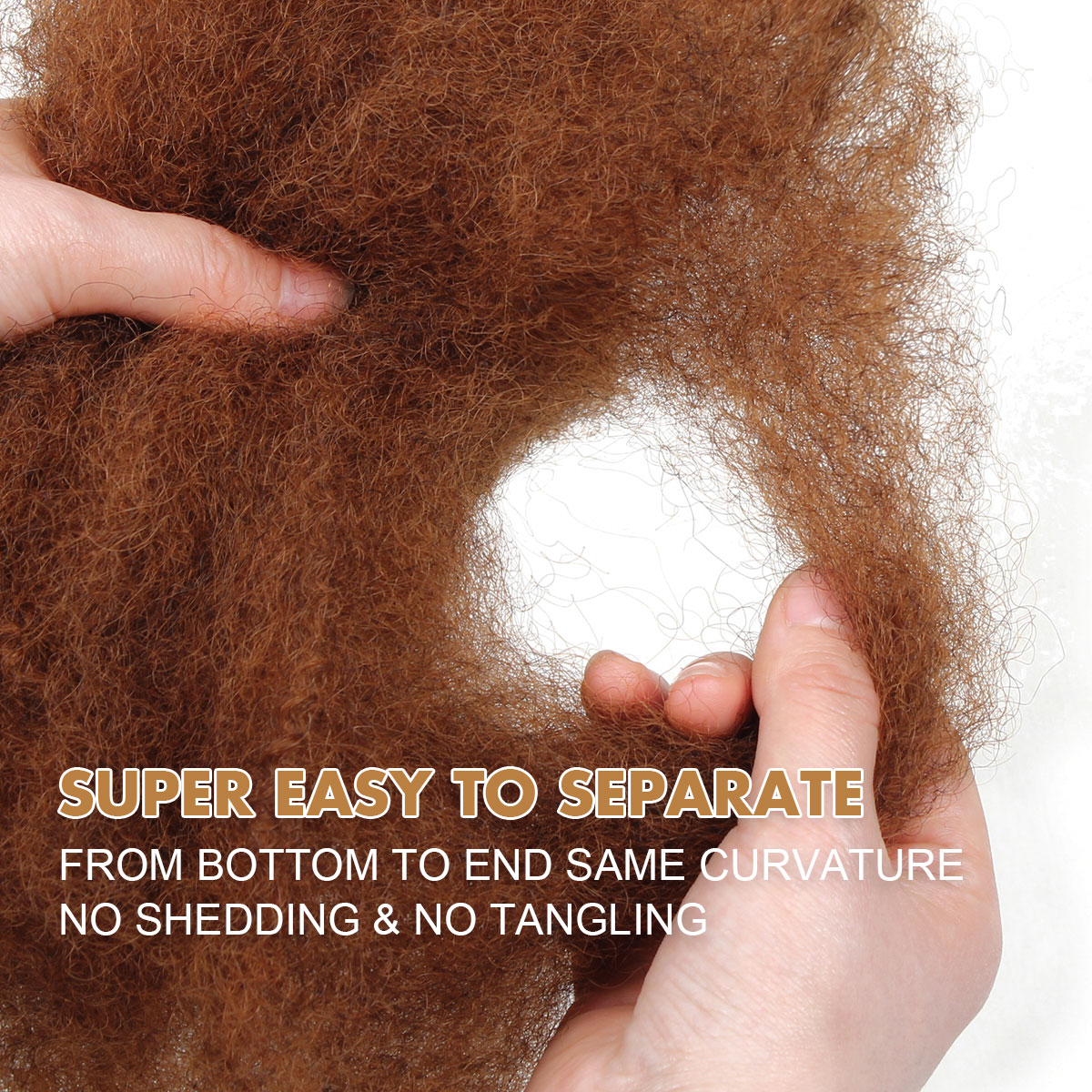 Vecago Afro Kinkys Bulk Human Hair, 4c Curly Hair for Permanent Sister Locs/ Mini Twists/Braids/Repair Can Dye and Bleach, Auburn Brown