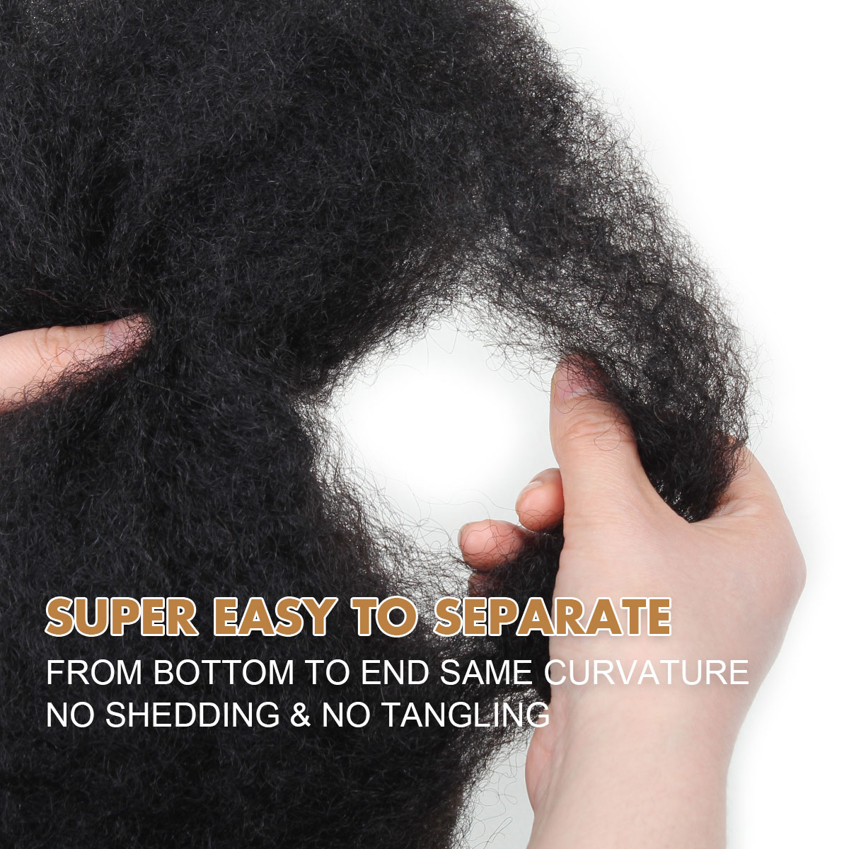 Vecago Afro Kinkys Bulk Human Hair, 12 inch 4c Curly Hair for Permanent Sister Locs/ Mini Twists/Braids/Repair Can Dye and Bleach(50 Gram),Black