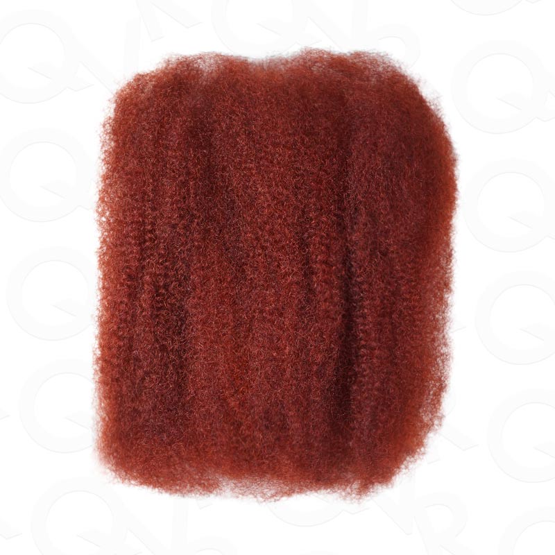 Vecago Afro Kinkys Bulk Human Hair,4c Curly Hair for Permanent Sister Locs/ Mini Twists/Braids/Repair Can Dye and Bleach, Burgundy
