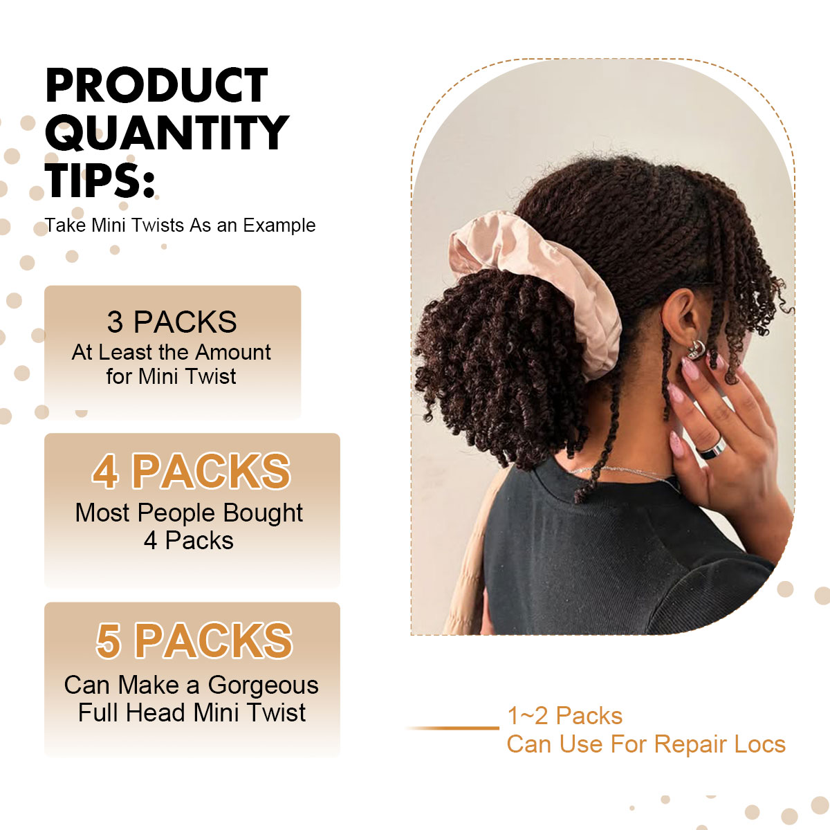 Vecago Afro Kinkys Bulk Human Hair, 4c Curly Hair for Permanent Sister Locs/ Mini Twists/Braids/Repair Can Dye and Bleach, Medium Brown