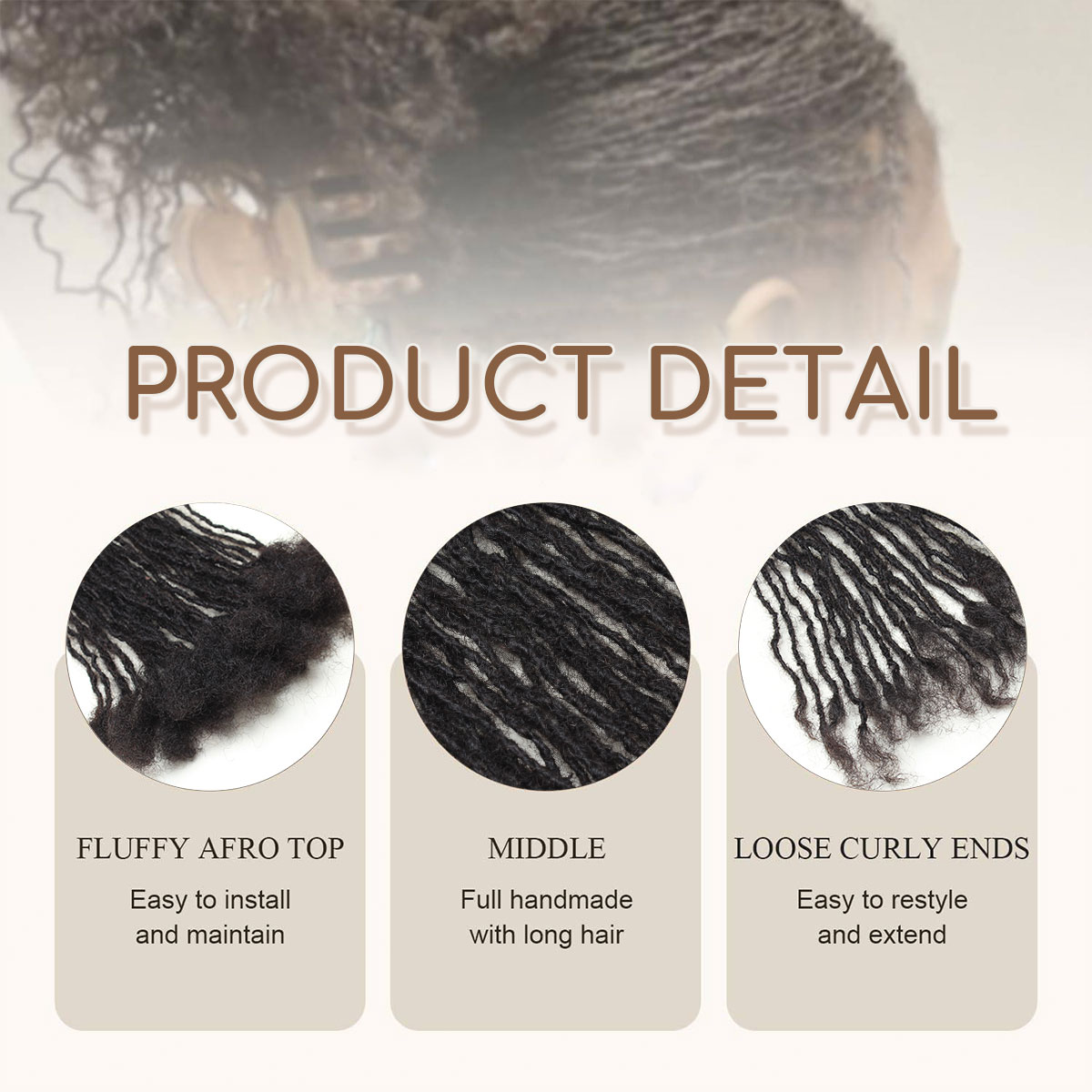 Interlocking Sister Loc Extensions Human Hair Micro Dreadlocks Permanent Small Dreads Extensions for Women