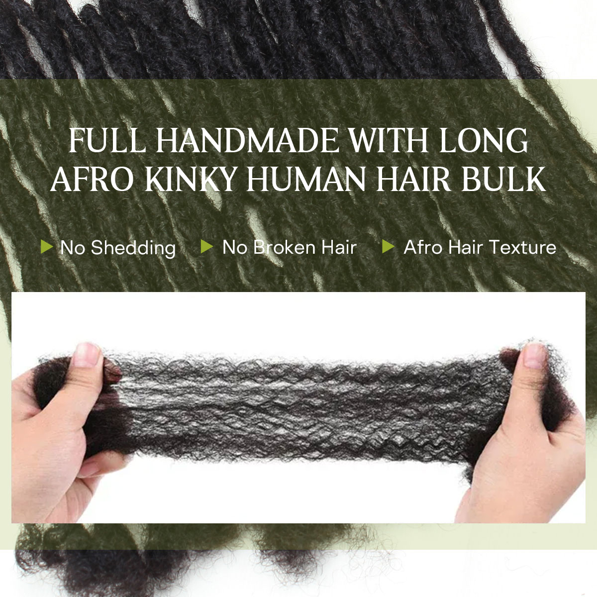 Interlocking Locs 100％ Human Hair Loc Extensions, Whole long hair, Full Handmade Loc Extensions