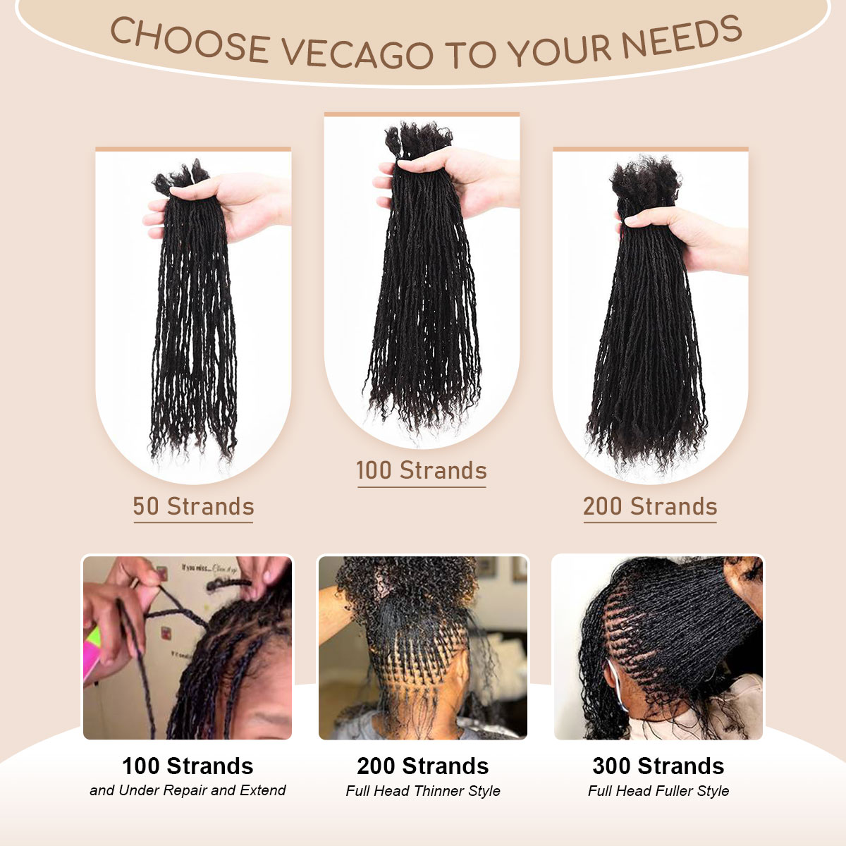 Sister Interlock Loc Extensions Human With Curly End 0.2cm Micro Dreadlock Extebsions Human Hair